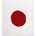 Red dot 27 6 x14 corduroy with gesso on board