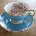 A lovely blue teacup from artist StellaO arrived 5/15/11. Check out esty.com/shop/stellao!