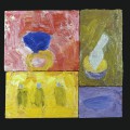 8 Untitled 5 candles 19x19 oil on sectioned panels 1996