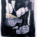 Wedge 1994 46x41 charcoal and oil pastel 
